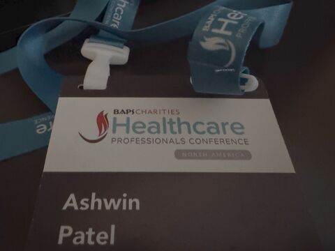 My HCP 2025 badge — BAPS Charities Healthcare Professionals Conference, North America.