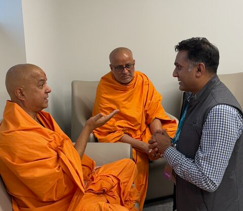 A few moments backstage with the sadhus at HCP 2025.